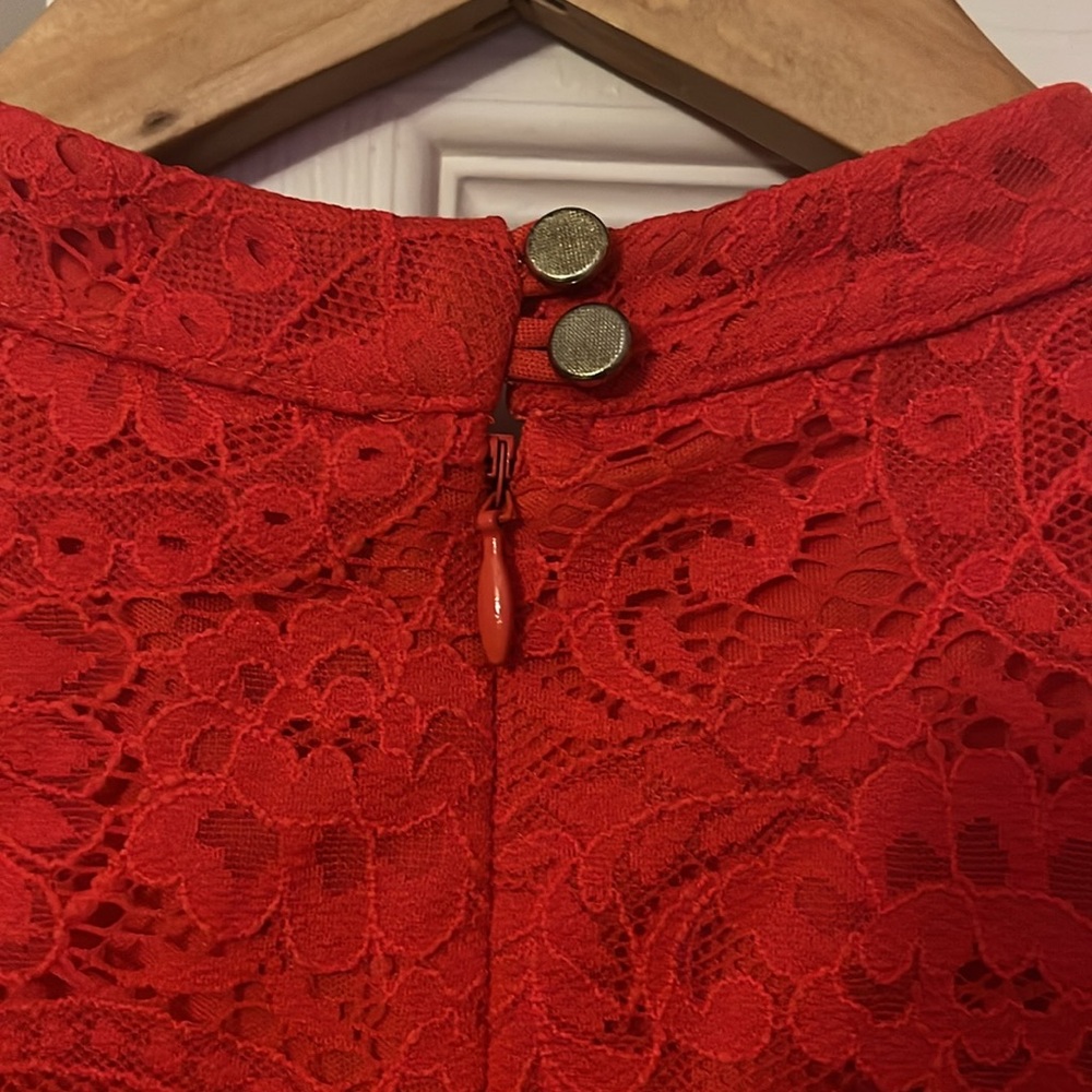 Love Reign Fire Red Lace Romper Large - Picture 5 of 5